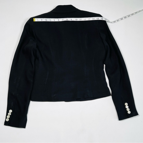 LAUREN RALPH LAUREN Womans Blazer Size 6 Black Silk Fitted - Picture 8 of 13